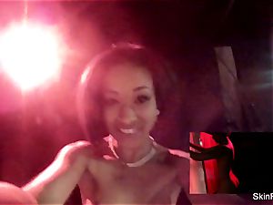 adult movie star skin Diamond plays with fucktoy in the shower