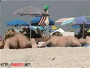 blonde model naturist on the nude beach voyeur vid